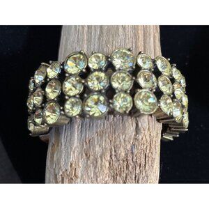 Vintage J.Crew Yellow Rhinestone Stretch Bracelet